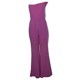 Mono de lana sin tirantes Roland Mouret en rosa