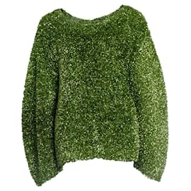 Dries van Noten, Übergroßer grüner Lamé-Pullover - Dries Van Noten