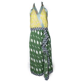 Vestido midi con cuello halter estampado Dries van Noten