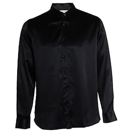 Camicia in seta nera Saint Laurent 2016