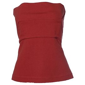Roter trägerloser Larry FW19 Korsett-Top von Rick Owens