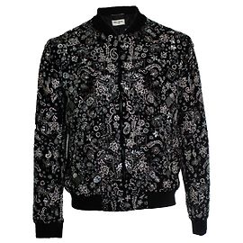 Saint Laurent, Bomber teddy in velluto cristallo 2018