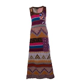 Etro, Maxikleid aus Intarsienstrick