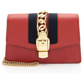 Gucci Leder Sylvie Super Mini Tasche