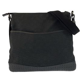 Bolso de Hombro de Lona GG y Cuero Gucci