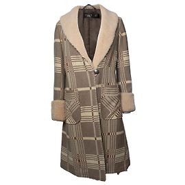 Ralph Lauren RRL, Jacquard-Mantel mit Schafslederkragen