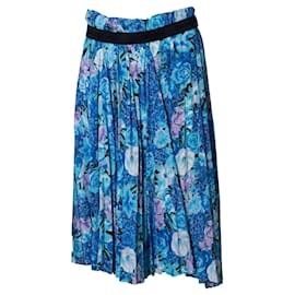 Falda midi plisada con estampado floral de Balenciaga