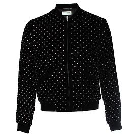 Saint Laurent, Bomber in velluto con strass