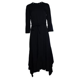 Hermès Vestido maxi negro con cinturón Hermes