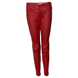 Pantaloni in pelle rossa Givenchy