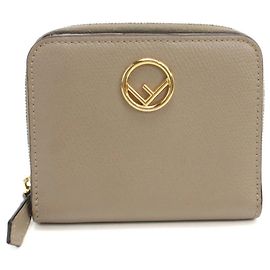Billetera bi-fold Fendi en beige
