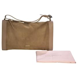 COCCINELLE Borsa a Spalla in Pelle e Camoscio Italiana Tan Taupe Marrone Hobo - Autre Marque