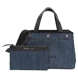 Prada Denim City Kalbsleder Tote Bag