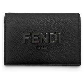 Fendi Leather Logo Hardware Bi-fold Business Card Holder