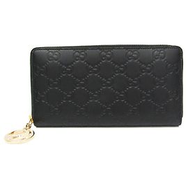 Carteira longa com zíper redondo Guccissima Interlocking G da Gucci