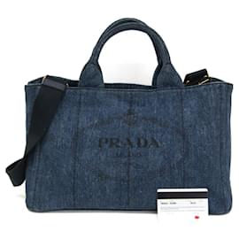 Borsa a mano in denim Canapa di Prada