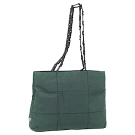 PRADA Kettentasche aus Nylon Grün Silber Auth bs34645 - Prada