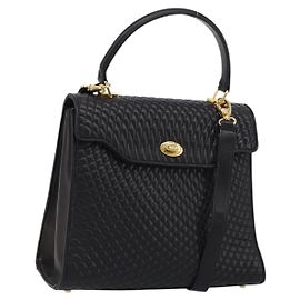 BALLY Borsa a Mano Trapuntata in Pelle 2 in 1 Nero Oro Auth BA12213A