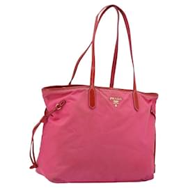 PRADA Tote Bag Nylon Rosa Gold Auth bs34672