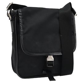Borsa a Spalla PRADA in Nylon Nero Argento Autentica bs34673