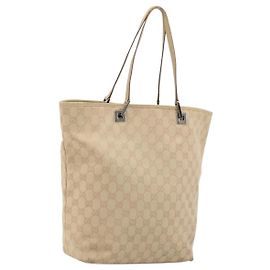 Bolsa Tote GG Canvas Gucci Rosa Prata 31243 Auth am11434
