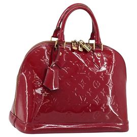 LOUIS VUITTON Borsa a Mano Alma PM Monogram Vernis Rosa Andian M91770 Auth BA12324