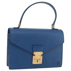 LOUIS VUITTON Borsa a Mano Epi Concorde Blu M52135 LV Auth 176249
