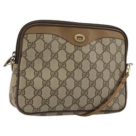 Borsa a Spalla GG Supreme Gucci Beige Oro 97 02 068 Auth ep14104
