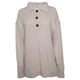 Suéter polo de punto cerrado y oversized en beige - Closed