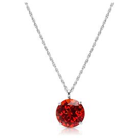 Autre Marque Pendente in zaffiro creato nuovissimo in argento sterling con catena da 14 mm