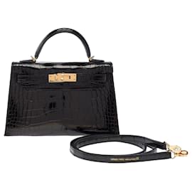 Bolso HERMES Kelly Mini en Cuero Exótico Negro - 103471 - Hermès