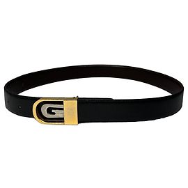 Cinturón reversible vintage Gucci de cuero negro y marrón