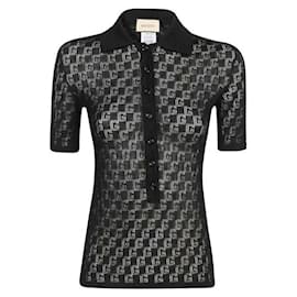 Gucci Polo aus Baumwoll-Seiden-Mischung