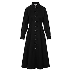 Vestido de lana negra Trionf con botón - Céline