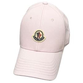 Boné de beisebol em gabardine com patch de logo Rosa claro - Moncler