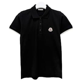 Camiseta Polo de Piqué de Algodón de Manga Corta Negra - Moncler