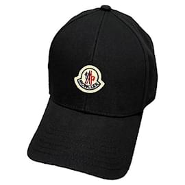 Cappellino da baseball in gabardine nera con patch logo - Moncler