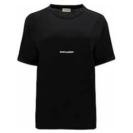 T-Shirt mit kurzen Ärmeln und Logo - Saint Laurent