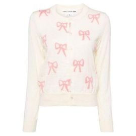 Comme Des Garcons Wollcardigan mit Intarsienmuster und Band