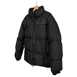 Männer Mid-Länge Re-nylon Wendepufferjacke Schwarz - Prada