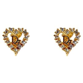 Pendientes de oro oblicuos en forma de corazón cúbico - Dior