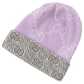 Wendbarer GG Wollhut in Pink Grau - Gucci