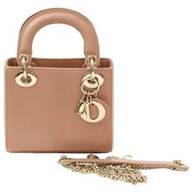 Borsa a tracolla Mini Lady Dior in pelle di lucertola rosa