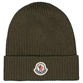 Moncler Wollmütze mit Logo-Patch