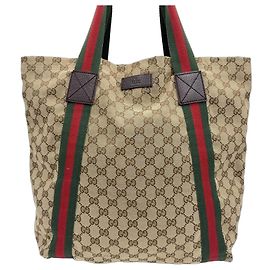 Gucci Vintage GG Jacquard braune Shopper-Tasche