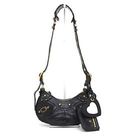 Balenciaga Borsa a spalla e crossbody LE CAGOLE XS in pelle nera per donne
