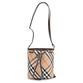 Borsa a secchiello con motivo a quadri - Burberry