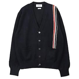 Streifen-Intarsien-Cotton-Cardigan - Thom Browne