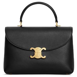 Céline Borsa Nino Media in Pelle di Vitello Morbida Nera