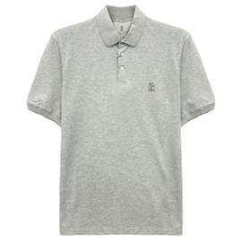 Kurzarm-T-Shirt mit Baumwollkragen - Brunello Cucinelli